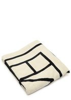 Toteme Monogram-jacquard Beach Towel - White And Black - One Size