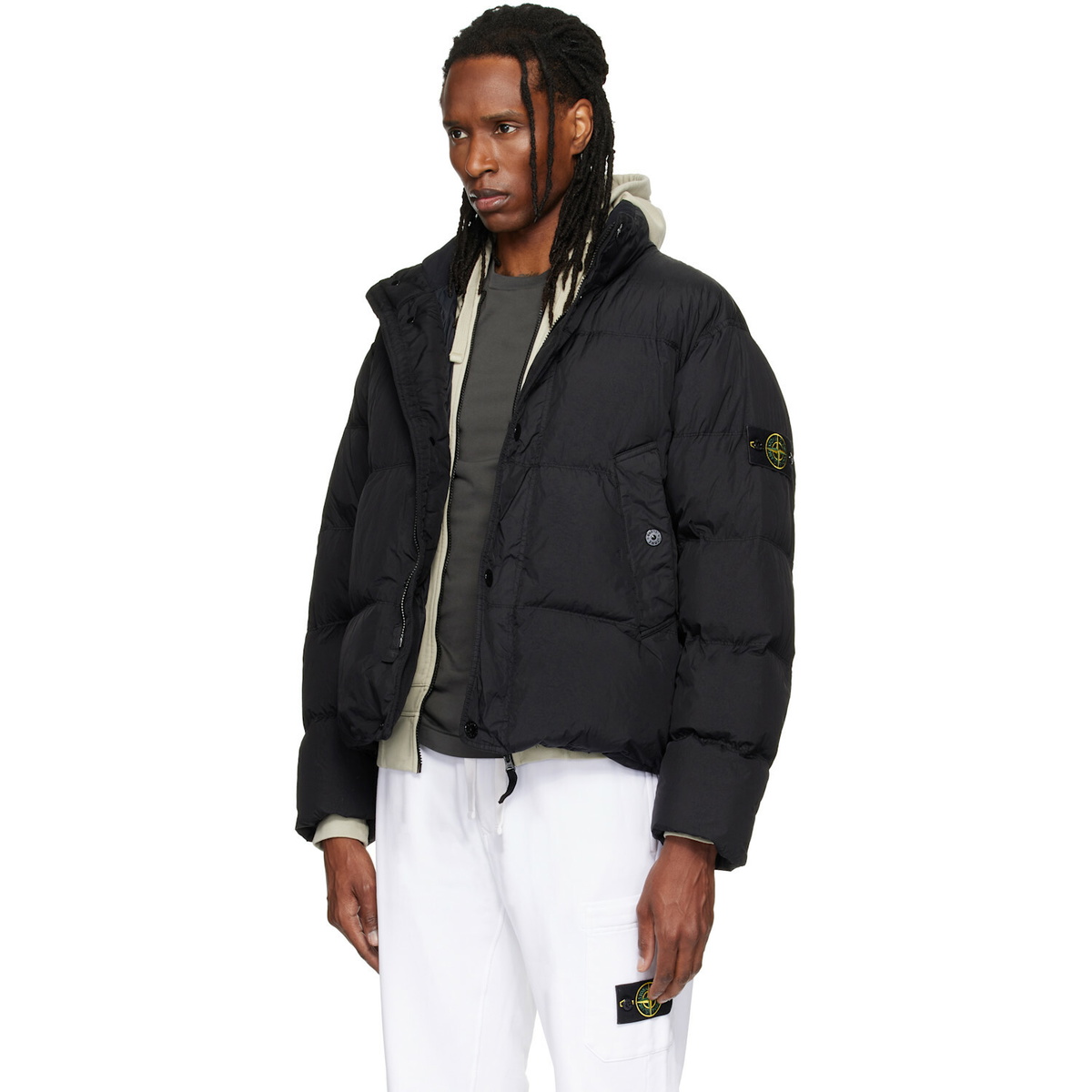 Stone Island Black 4100109 Crinkle Reps NY Down Jacket