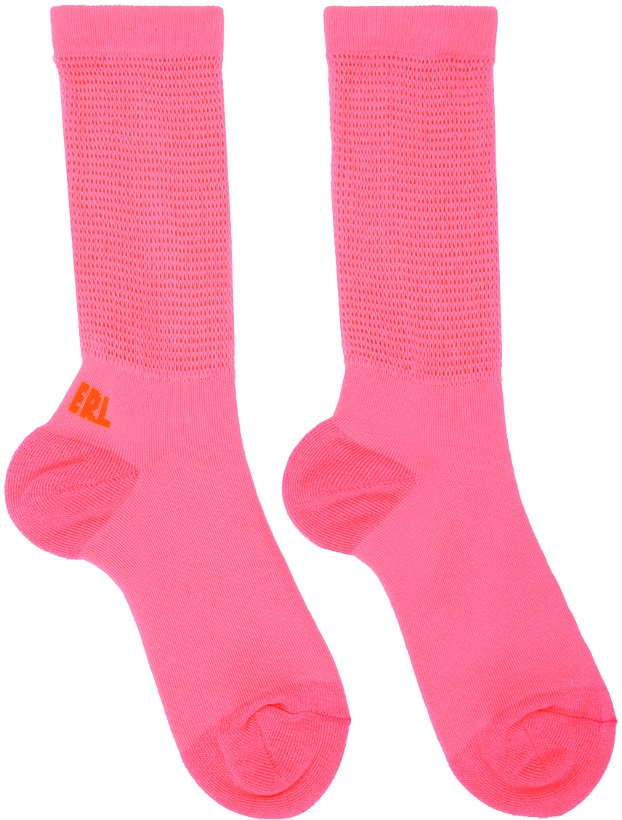 Photo: ERL Pink Open Knit Socks