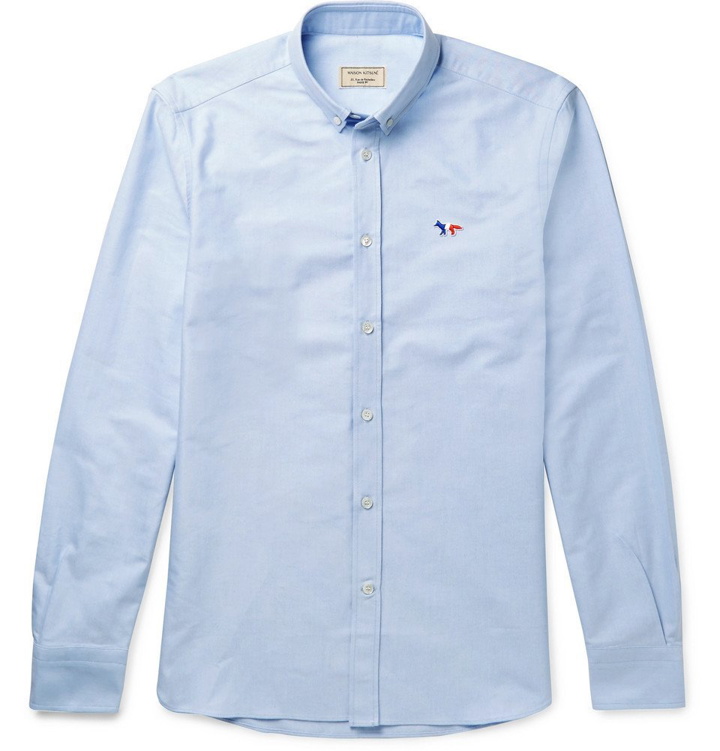 Photo: Maison Kitsuné - Slim-Fit Button-Down Collar Cotton Oxford Shirt - Blue