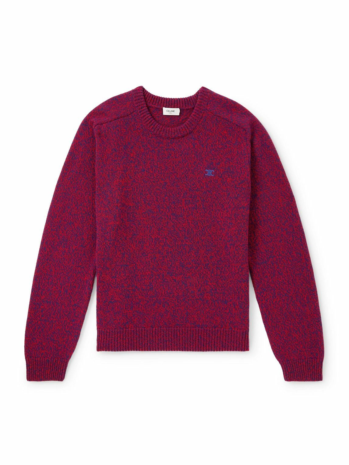 CELINE - Wool and Cashmere-Blend Sweater - Burgundy