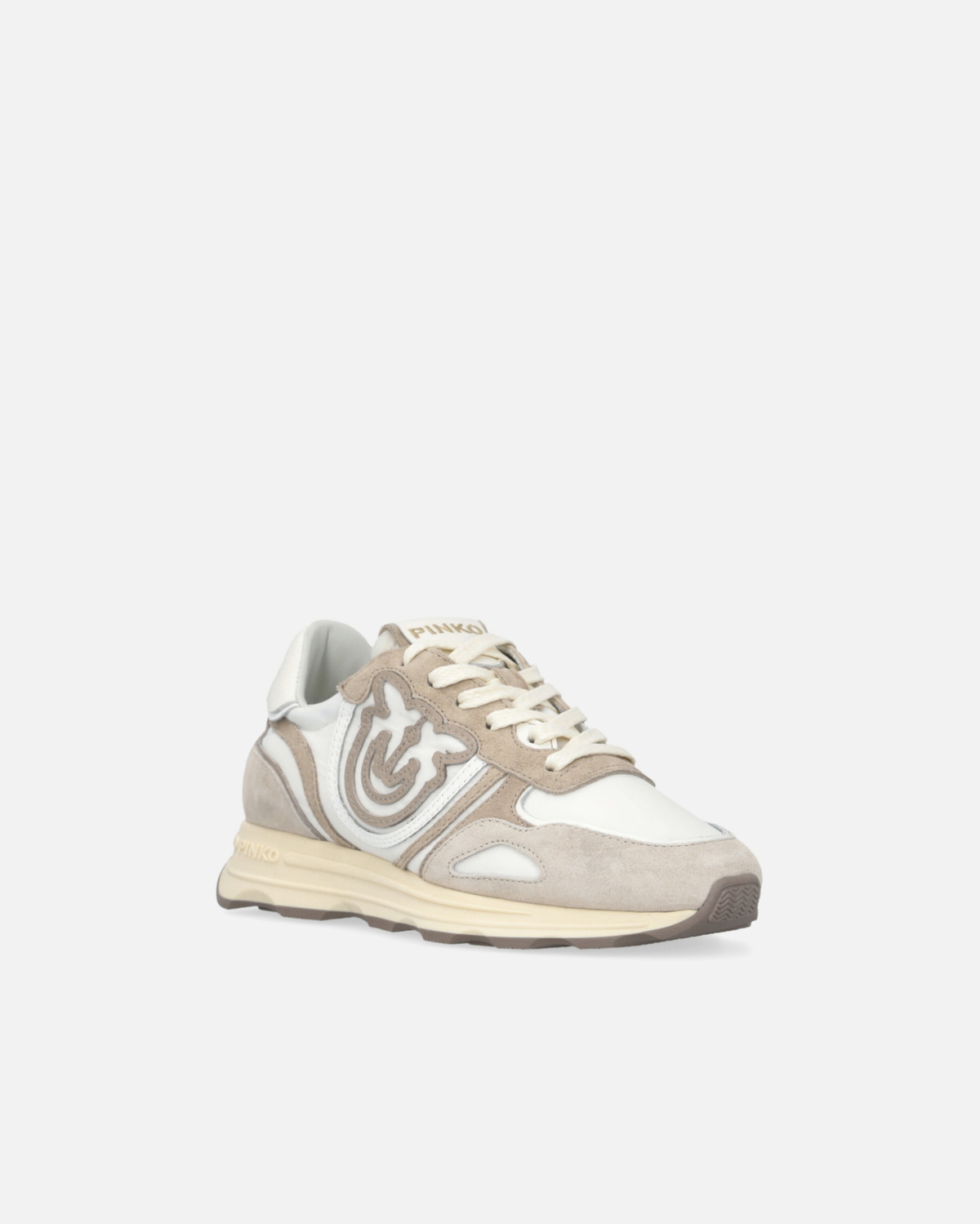 Pinko Suede Sneakers With Logo Sand