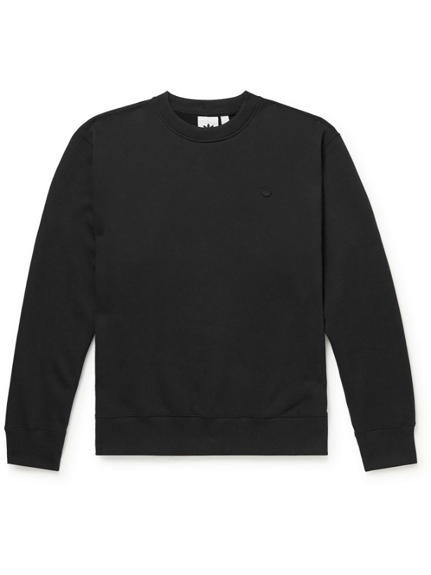 Photo: ADIDAS ORIGINALS - Adicolor Logo-Embroidered Cotton-Blend Jersey Sweatshirt - Black