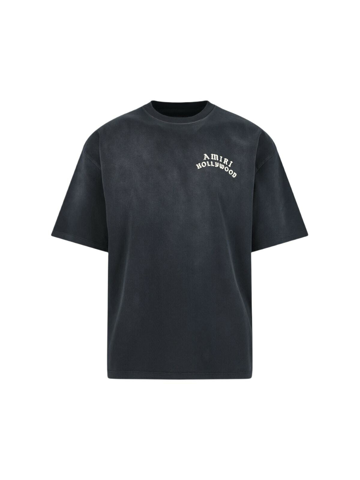 VIP【関税送料無料】希少 Amiri Paradise Graphic Cropped Tee Amiri Paradise Printed Cotton T-shirt Light Blue Amiri