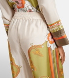 La DoubleJ Floral silk twill palazzo pants