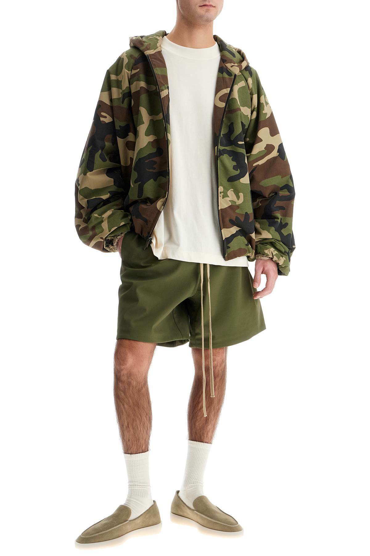 FEAR OF GOD ESSENTIALS jacket with camouflage print Khaki Fear Of
