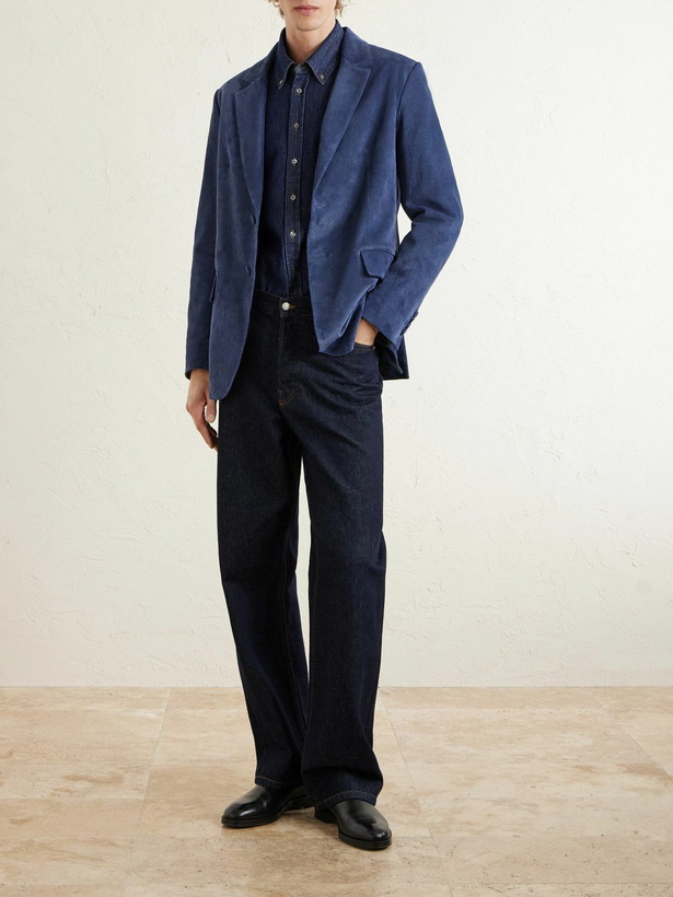 Photo: Gabriela Hearst - Irving Suede-Corduroy Blazer - Blue