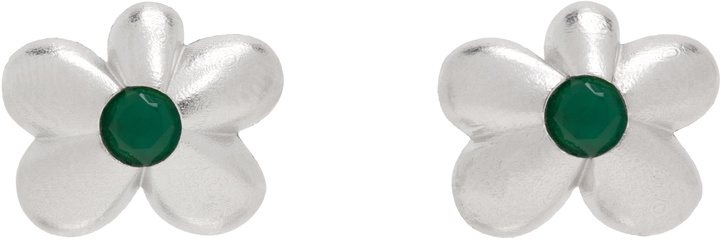 Photo: VEERT White Gold 'The Green Flower' Earrings