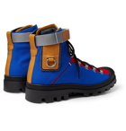 Loewe - Eye/LOEWE/Nature Leather-Trimmed Canvas Boots - Blue