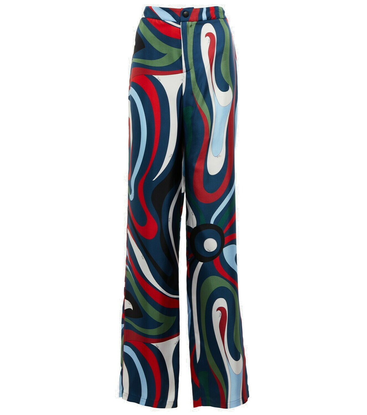 【Pucci】 High-rise croppedパンツ Pucci - Iride Print Silk Twill Straight Leg Pant