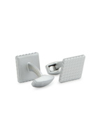 Tateossian Diamond Giza Square Palladium-plated Cufflinks - Silver - One Size