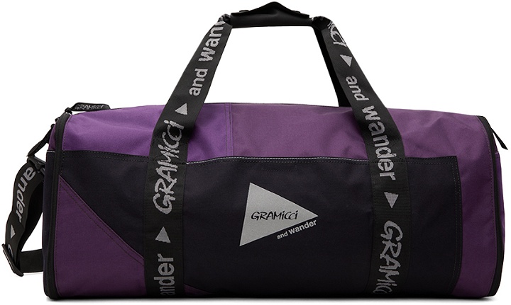 Photo: and wander Purple Gramicci Edition Multi Patchwork Boston Duffle Bag