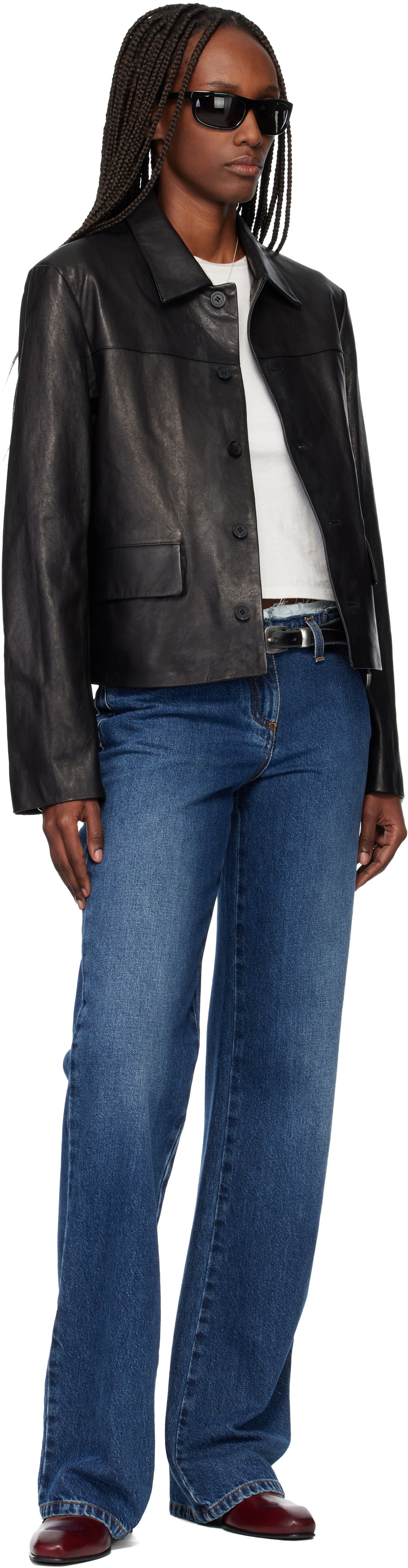 TONYWACK Black Vegetable Tanned Lamb Leather Jacket