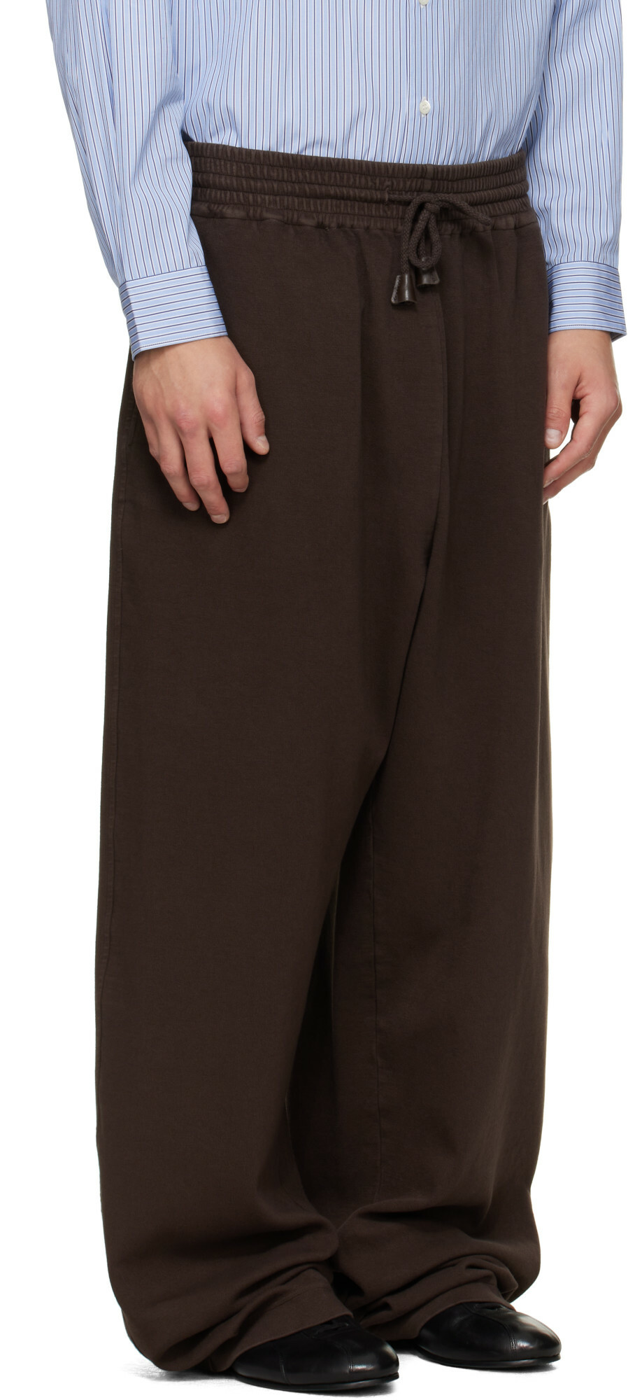 Hed Mayner Brown Embroidered Sweatpants