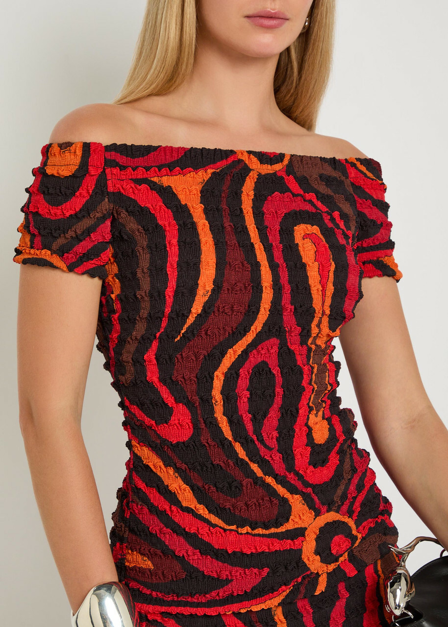 Pucci Printed Seersucker top Orange