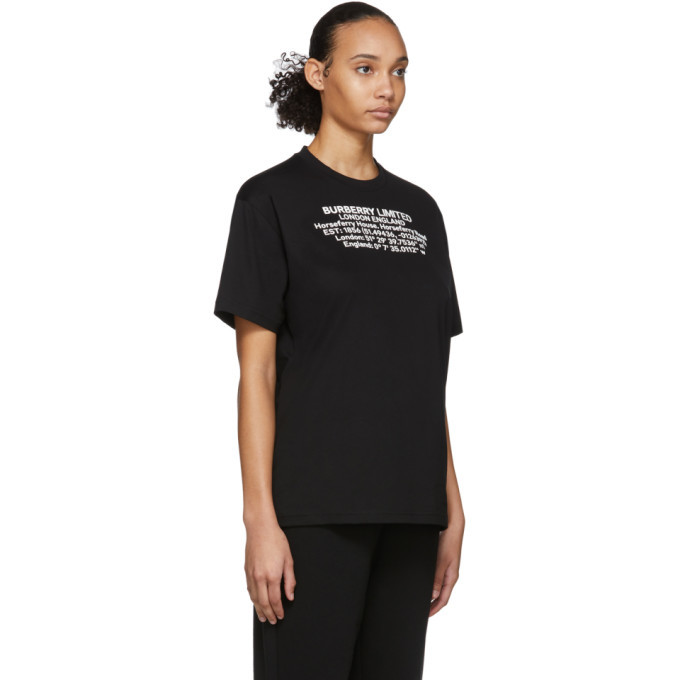Burberry Black Carrick Horseferry House T-Shirt Burberry