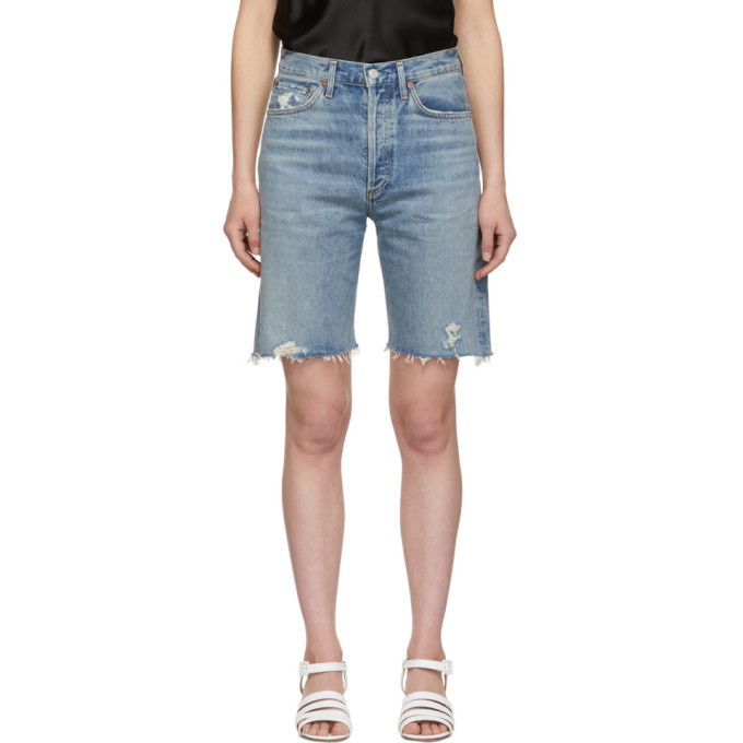 Photo: Agolde Blue Denim 90s Loose Fit Shorts