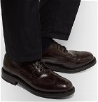 Dunhill - Traction Leather Wingtip Brogues - Men - Merlot