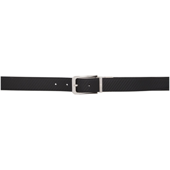 Photo: Dunhill Reversible Black Striped Leather Belt