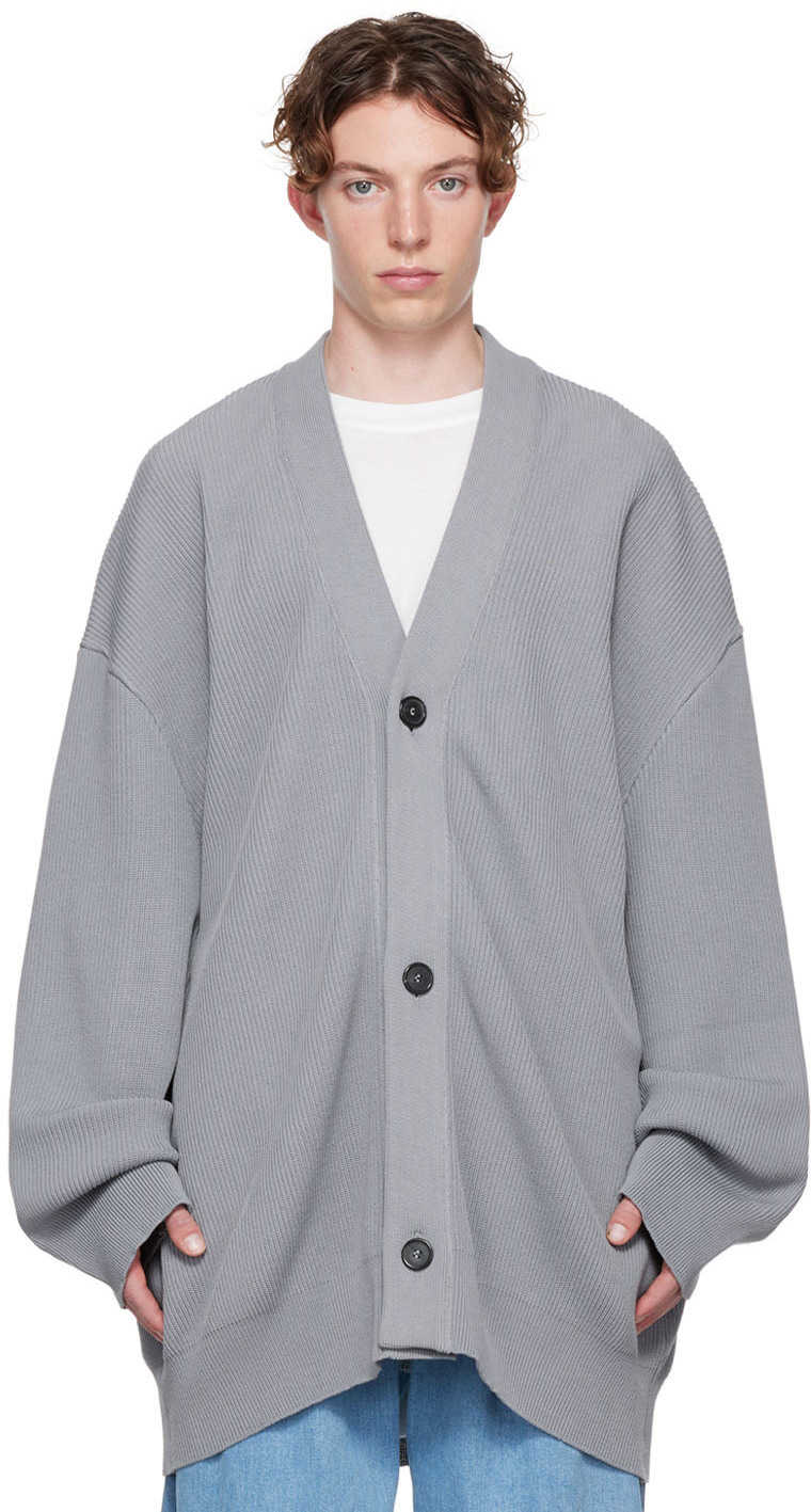 Hed Mayner Gray Cotton Cardigan Hed Mayner