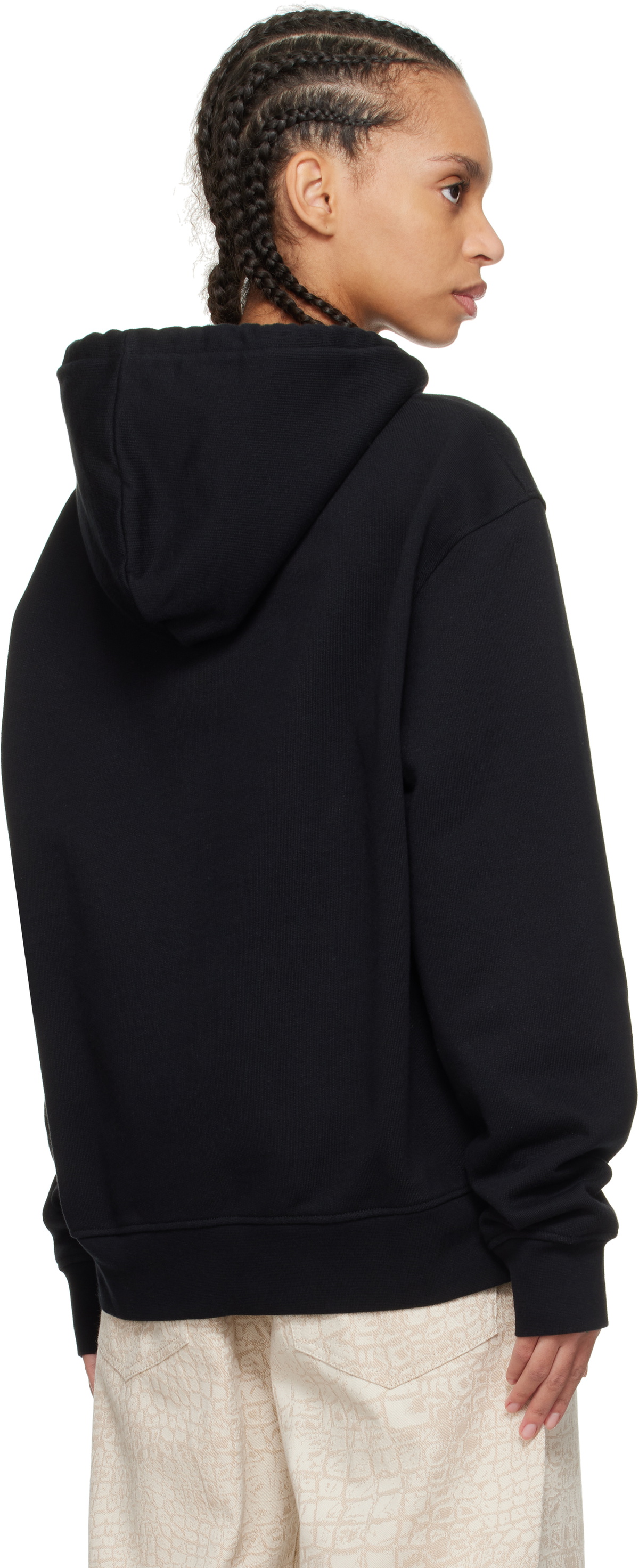 JACQUEMUS Black 'The embroidered sweatshirt' Hoodie