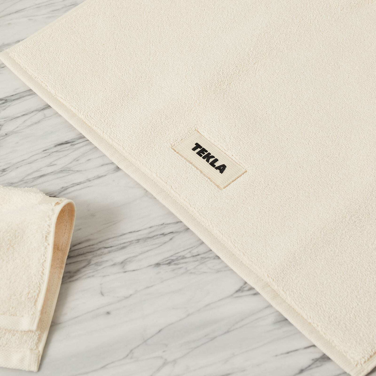 Tekla Fabrics Organic Terry Bath Mat in Ivory Tekla Fabrics