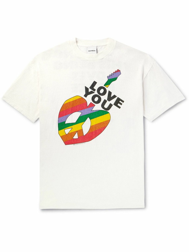 Photo: READYMADE - I Love You Printed Cotton-Jersey T-Shirt - White