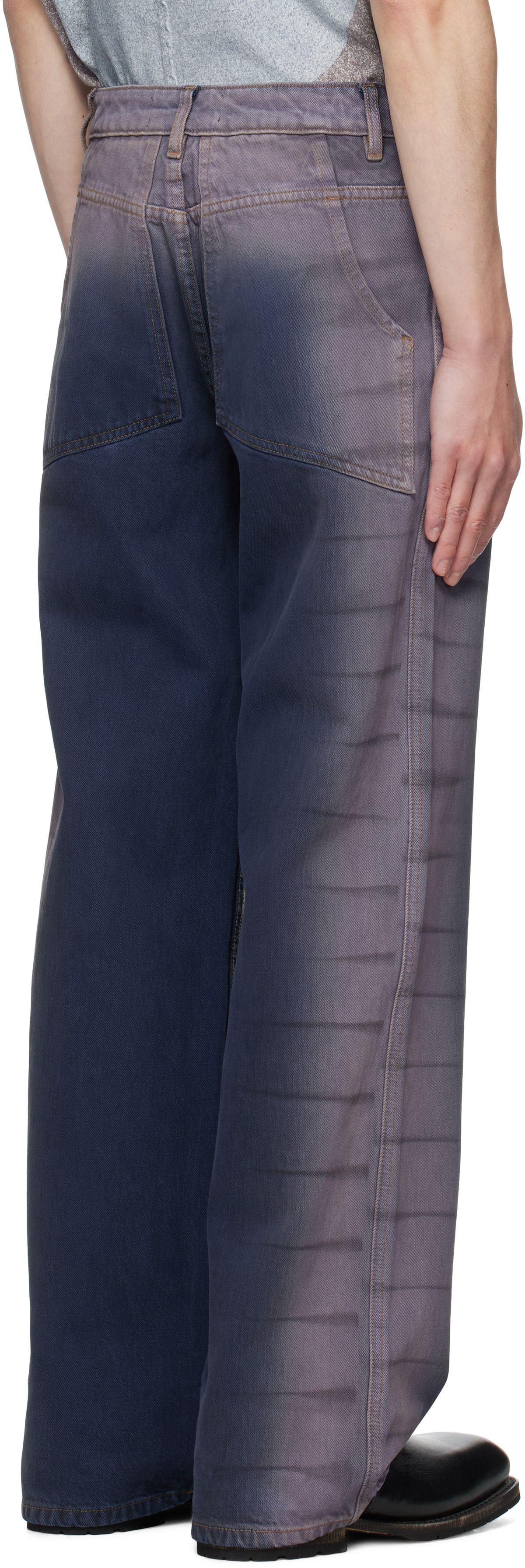 Eckhaus Latta Blue & Purple Wide-Leg Jeans