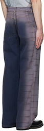 Eckhaus Latta Blue & Purple Wide-Leg Jeans