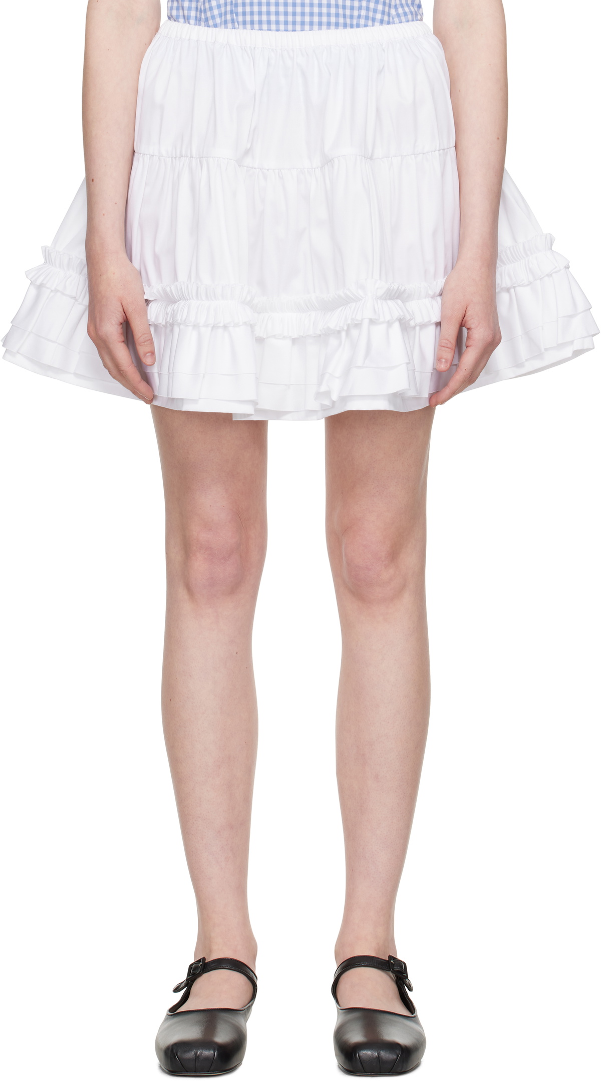 【関税込み】Sandy Liang ミニスカート Sandy Liang Sabine Skirt in Sage | FWRD