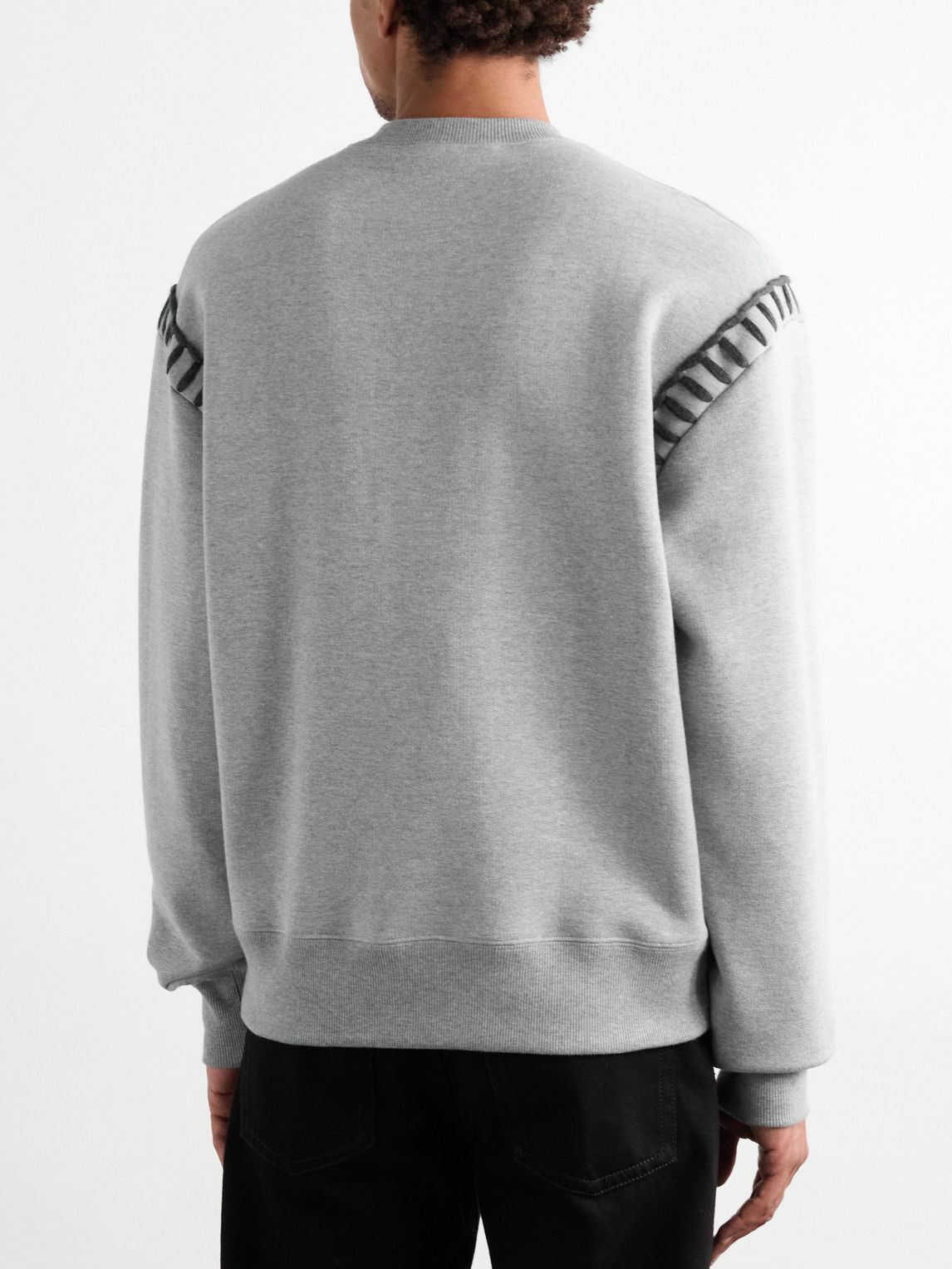 Alexander McQueen - Logo-Embroidered Cotton-Jersey Sweatshirt - Gray