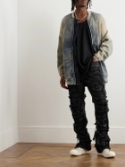 DRKSHDW by Rick Owens - Geth Slim-Fit Straight-Leg Distressed Metallic Jeans - Black