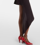 Alaïa Asymmetric poplin miniskirt