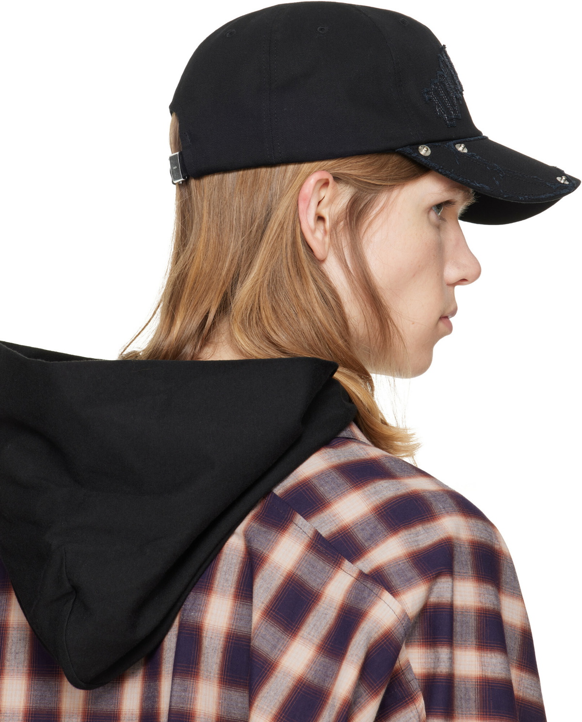 We11done Black Gothic Logo Vintage Baseball Cap