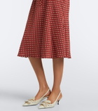Prada Polka-dot ruffled silk midi dress