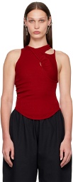 SELASI Red Ruched Tank Top