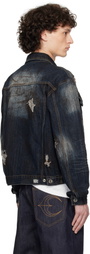 Thug Club Blue Burn Down Denim Jacket