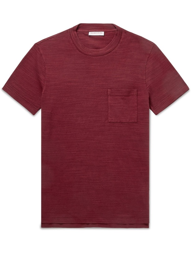 Photo: Orlebar Brown - Sammy II Garment-Dyed Slub Cotton-Jersey T-Shirt - Red