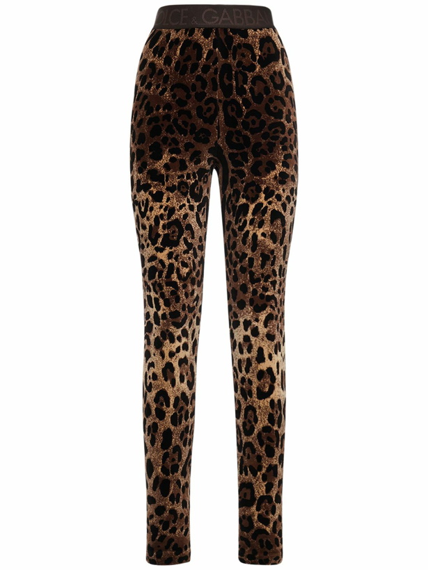 Photo: DOLCE & GABBANA - Leopard Print Chenille Leggings