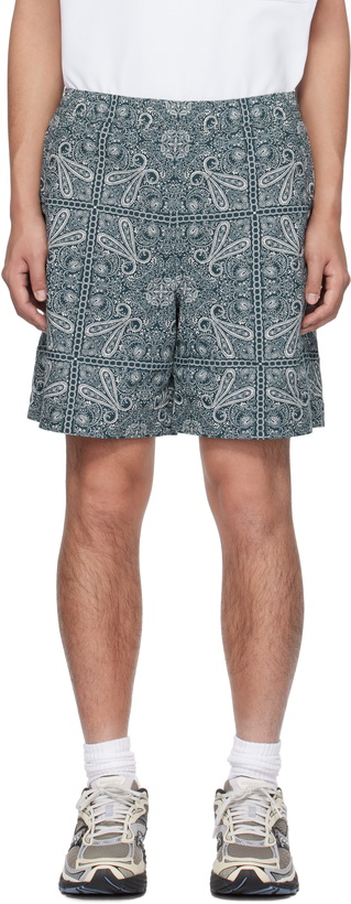 Photo: DAIWA PIER39 Navy Paisley Tech Marine Shorts
