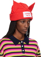 Charles Jeffrey LOVERBOY Red Chunky Ears Beanie
