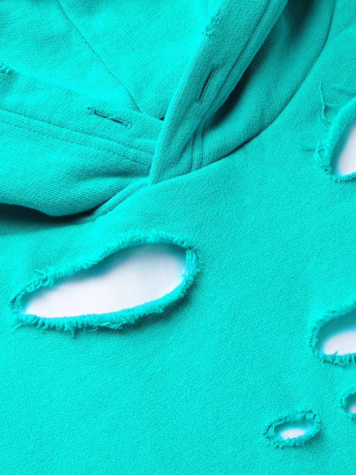 Balenciaga Blue Logo Distressed Cotton Sweatshirt Hoodie M