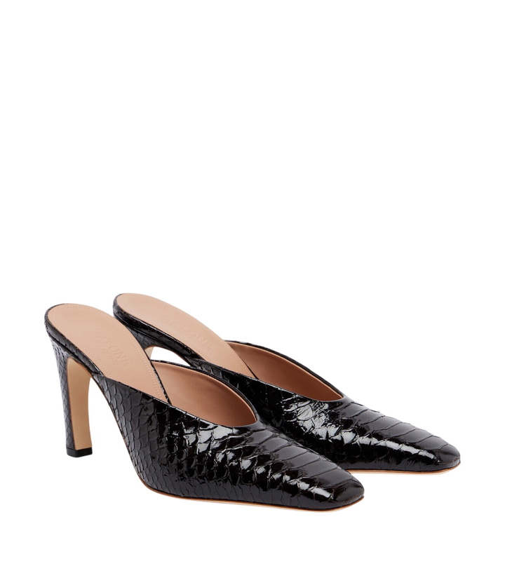 Photo: Malone Souliers Rowe croc-effect patent leather mules