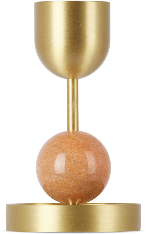 Photo: BLACK BLAZE Gold & Pink Fountain Candle Holder
