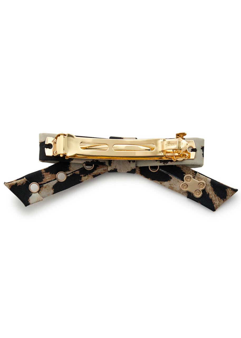 Ganni Leopard-print Twill Hair Clip - One Size