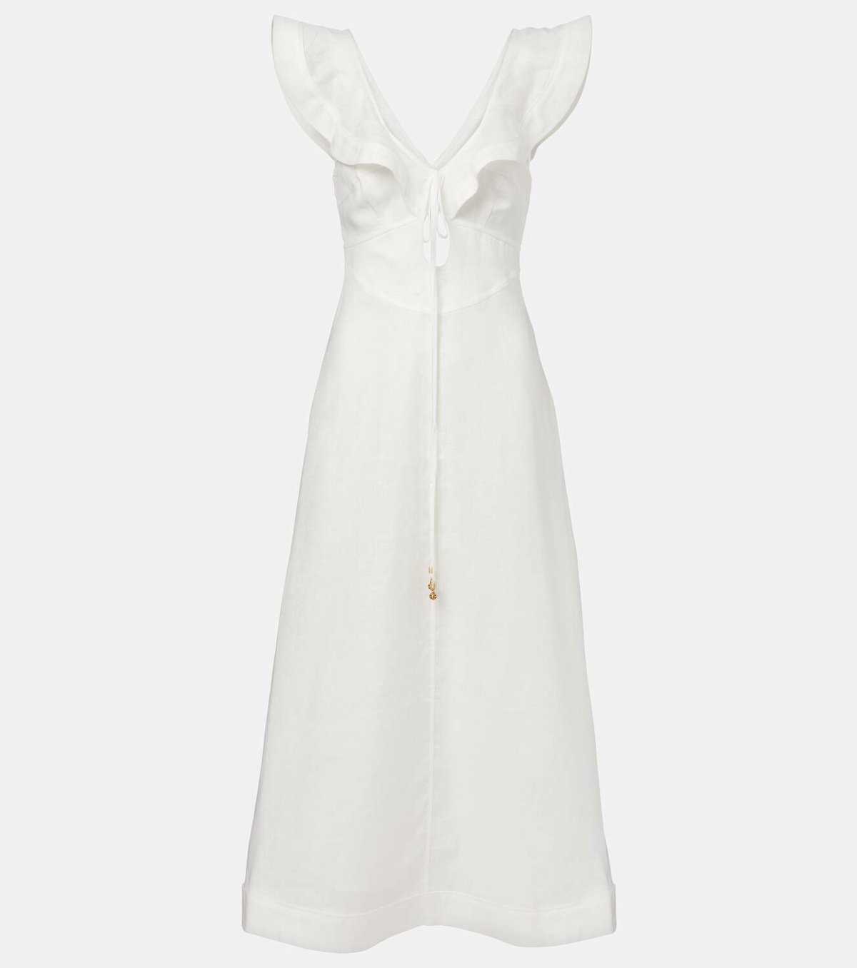 Zimmermann Rhiannon ruffled linen midi dress Zimmermann