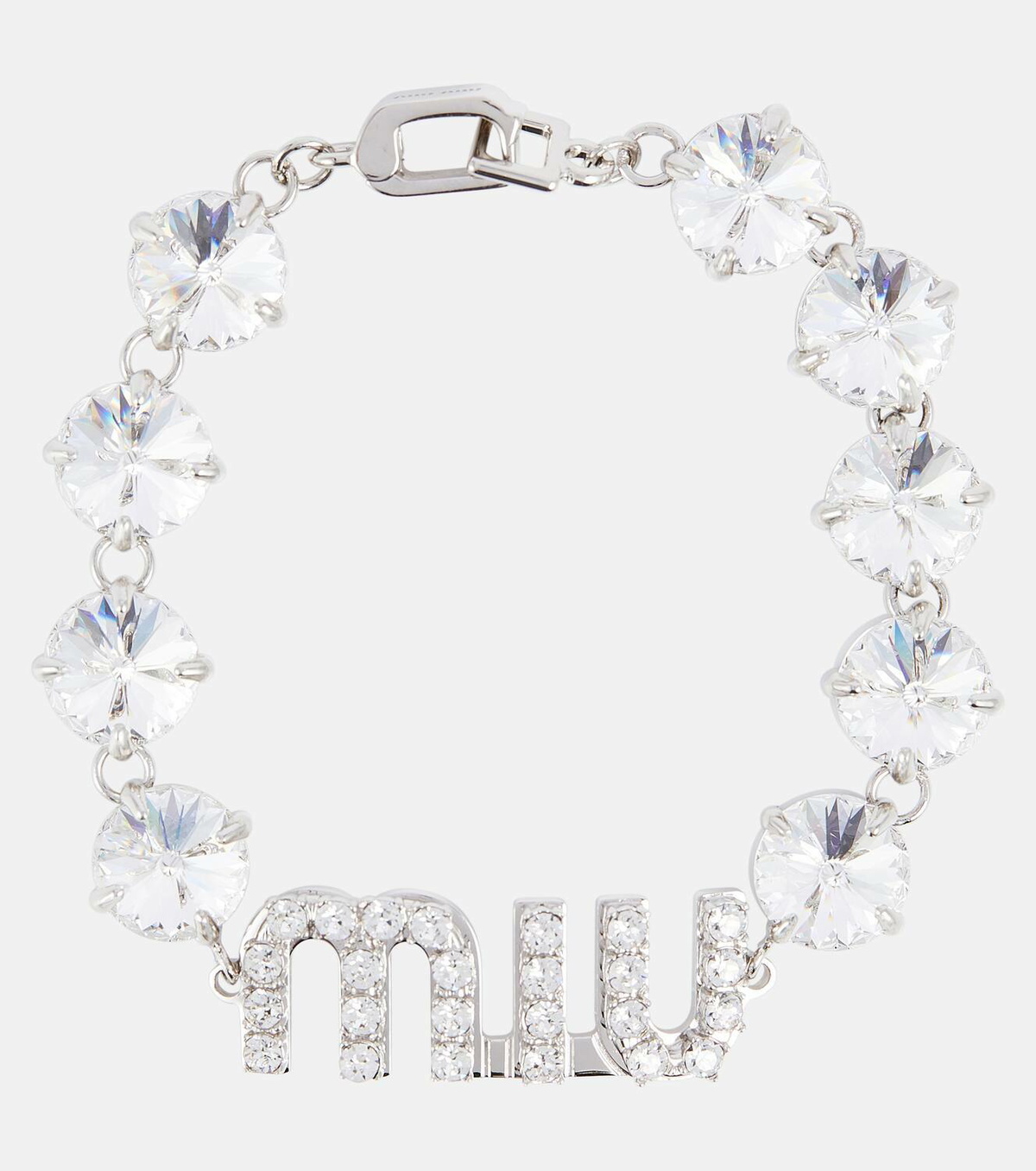 Miu Miu Logo crystal-embellished bracelet