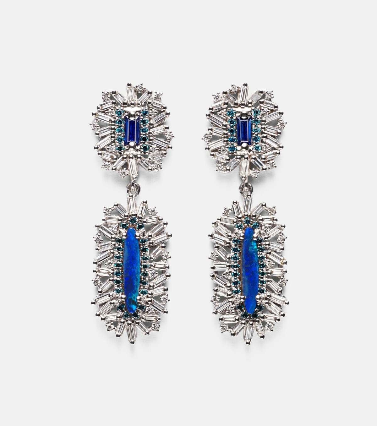 Suzanne Kalan 18kt white gold earrings with gemstones