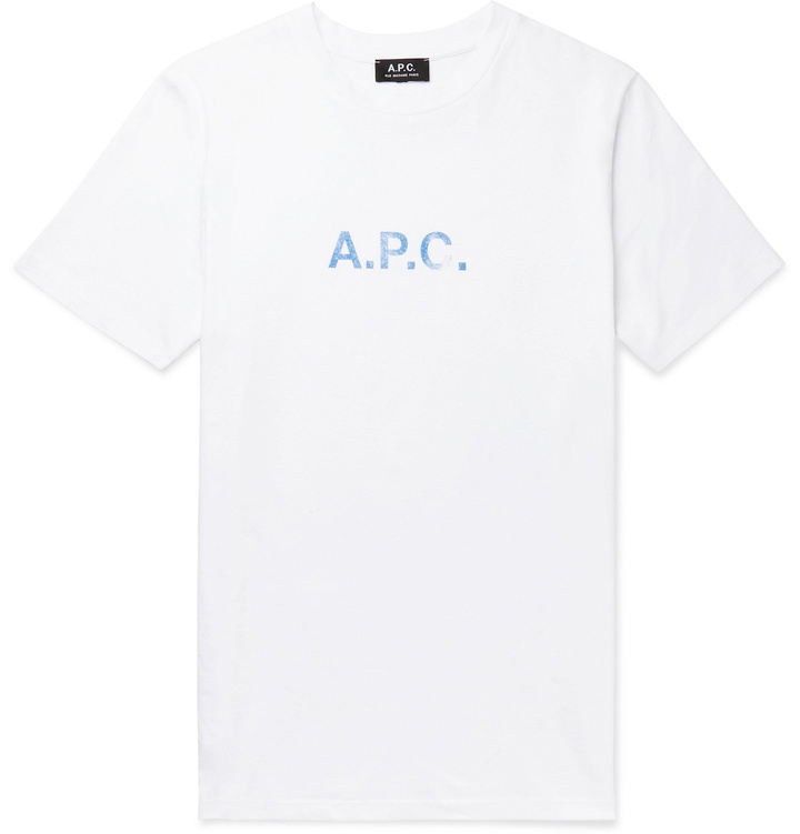 Photo: A.P.C. - Logo-Print Organic Cotton-Jersey T-Shirt - White