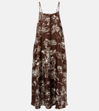 Asceno Napoli printed silk twill maxi dress